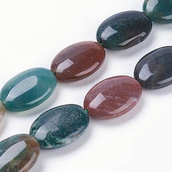Natural Indian Agate Beads Strands, Oval, 25x18x8mm, Hole: 2mm, about 16pcs/strand, 15.82 inch(40.2cm)