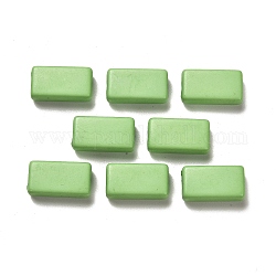 Perline acrilico opaco, rettangolo, verde chiaro, 18.5x10x6mm, Foro: 2 mm, circa 450pcs/500g