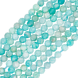 Beebeecraft 2Strands Natural Amazonite Beads Strands, Faceted, Round, 3~3.5mm, Hole: 0.6mm, about 117~126pcs/strand, 15.16''~15.55''(38.5~39.5cm)
