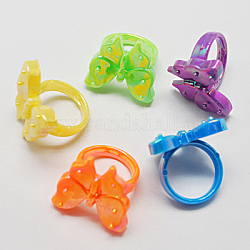 Acryl-Ringe für Kinder, AB Farbe, Mischfarbe, uns Größe 4 1/4 (15mm)
