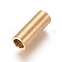 304 Magnetverschluss aus Edelstahl mit Klebeenden, Ionenbeschichtung (ip), matt, Kolumne, golden, 16x6 mm, Bohrung: 4 mm