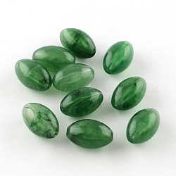 Perles acryliques ovales d'imitation pierre précieuse, vert de mer moyen, 20x12mm, Trou: 2.5mm, environ 260 pcs/500 g
