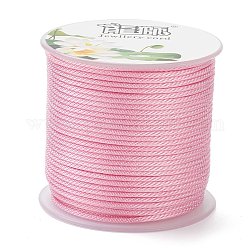 Geflochtene Polyesterschnüre, für die Schmuckherstellung Perlen basteln, neon rosa , 1.5 mm, ca. 21.87 Yard (20m)/Rolle
