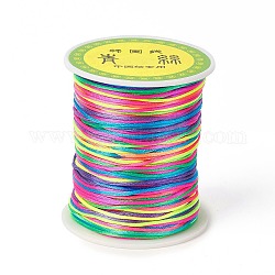 Segment Dyed Nylon Thread Cord, Rattail Satin Cord, DIY Material for Jewelry Making, Round, Colorful, 1mm, about 87.49 Yards(80m)/Roll