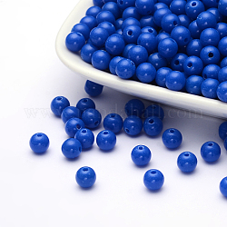 Abalorios de acrílico redonda bubblegum grueso, azul real, 20mm, agujero: 2~3 mm, aproximamente 105 unidades / 500 g