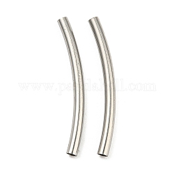 304 Stainless Steel Tube Beads, Curved Tube, Stainless Steel Color, 25x2mm, Hole: 1.5mm