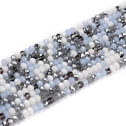 Chapelets de perles en verre, facette, rondelle, gainsboro, 3x2.5mm, Trou: 0.7mm, Environ 176 pcs/chapelet, 16.54'' (42 cm)