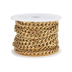 Вакуумная обшивка 304 цепочки из нержавеющей стали, несварные, с катушкой, золотые, 6 мм, 5 м / рулон