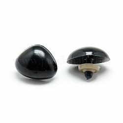 Nez de poupée en plastique artisanal, nez de sécurité, noir, 11x14mm, pin: 6 mm