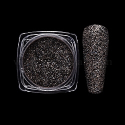 Polvere glitterata per nail art laser, cielo stellato / effetto specchio, decorazione chiodo lucido, grigio, scatola: 30x30x16.5 mm