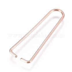 Attaches pendentifs en 304 acier inoxydable avec placage sous vide, clips pour perles, or rose, 27x8x1 mm, broches: 1 mm