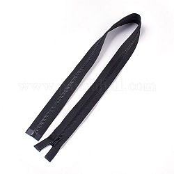Accessoires de vêtement, fermeture à glissière en nylon et résine, avec tirette en alliage, composants de fermeture à glissière, noir, 77.5x3.3 cm