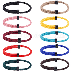 Chgcraft 10 pz 10 colori corda intrecciata cordino di nylon braccialetto, braccialetto sportivo cool regolabile per uomo donna, colore misto, diametro interno: 1-3/4~3 3/8 pollici (4.3~8.5 cm), 1pc / color