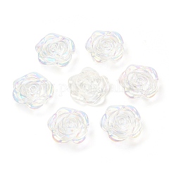 Perles en acrylique transparente, couleur ab , fleur, clair ab, 23.5x24x9mm, Trou: 1.7mm