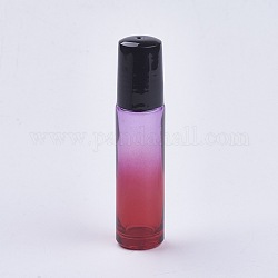Botellas vacías de bolas de rodillo de aceite esencial de color degradado de vidrio de 10 ml, con tapas de plástico pp, colorido, 8.55x2 cm, capacidad: 10ml (0.34 fl. oz)