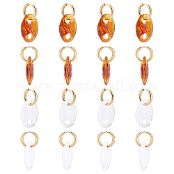 Unicraftale 8 paires 2 couleurs 304 boucles d'oreilles pendantes en acier inoxydable, avec anneaux de liaison en acrylique de style imitation pierres précieuses, ovale, or, couleur mixte, 45mm, pin: 0.8 mm, 4 paires / couleur