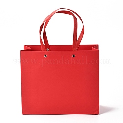 Sacchetti di carta rettangolari, con manici in nylon, per sacchetti regalo e shopping bag, rosso, 24x0.4x20cm