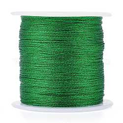 ポリエステル編組メタリック糸  DIYの編みこみのブレスレット作りと刺繡のために  グリーン  0.4mm  6プライ  約54.68ヤード（50m）/ロール