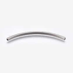 Perlas de tubo de 304 acero inoxidable, color acero inoxidable, 79x4mm, agujero: 2 mm
