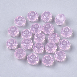Harz perlen, Nachahmung Opal, facettiert, Rondell, Violett, 7.5~8x5~5.5 mm, Bohrung: 1.5 mm
