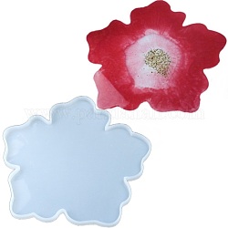 Stampi in silicone per cuscinetti per tazze di fiori fai da te, per resina uv, creazione di gioielli in resina epossidica, bianco, 104x103x13mm, formato interno: 94x99 mm