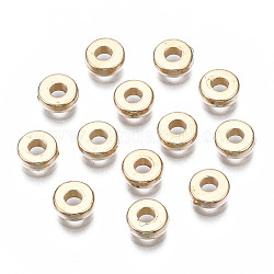 CCB perles en plastique, pour le bricolage fabrication de bijoux, plat rond, or clair, 6x2mm, Trou: 2mm, environ 9200 pcs/500 g
