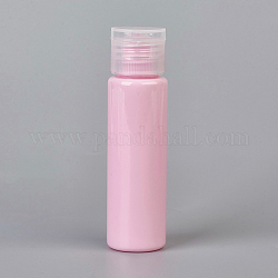 30 ml Macaron Farbe Haustier Kunststoff leere Flip-Cap-Flaschen, mit pp Plastikdeckel, zur Aufbewahrung von Reiseflüssigkeitskosmetikproben, rosa, 9.5x2.6 cm, Kapazität: 30 ml