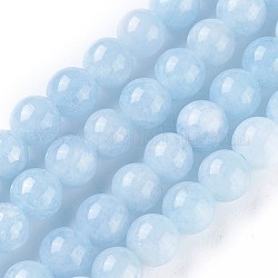 Natural Gemstone Beads Strands, Imitation Aquamarine, Round, Light Sky Blue, 6mm, Hole: 1.2mm, about 60~64pcs/strand, 15 inch~15.2 inch(38~38.5cm)