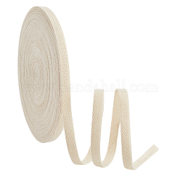 Flaches Polycotton-Köperbandband, Fischgrätenband, cornsilk, 10x0.6 mm
