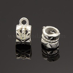 Tibetan Style Hanger, Bail Beads, Cadmium Free & Lead Free, Cup, Silver, 11.5x6x8mm, Hole: 2mm, Inner Diameter: 4.3x4.4mm