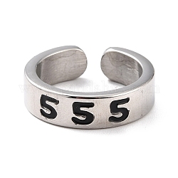 女性用エンジェルナンバーリング  ステンレス鋼のエナメルカフの指輪304つ  NUM。5  usサイズ6 3/4(17.1mm)