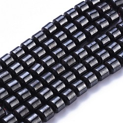 Chapelets de perles en hématite synthétique magnétique, tambour, noir, environ 8 mm de diamètre, trou: environ 1 mm, 16 pouce