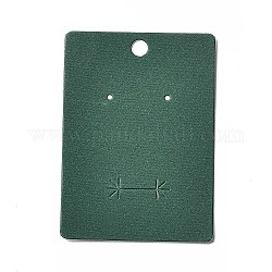 紙のアクセサリーディスプレイカード  イヤリングの収納に  濃い緑  長方形  8.9x5.6x0.05cm  穴：6mmと1.6mm