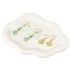 Plato de joyería de porcelana, bandeja de almacenamiento, organizador de joyas cosméticos, nube, blanco, 196x135x17.5mm