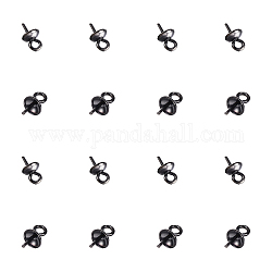 Unicraftale 304 Stainless Steel Cup Pearl Peg Bails Pin Pendants, for Half Drilled Beads Making, Gunmetal, 7~7.5x3~4mm, Hole: 1.5mm, Pin: 0.8mm, 50pcs/box