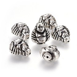 Ccb Kunststoff-Perlen, Buddha, Antik Silber Farbe, 25x22x16 mm, Bohrung: 2 mm
