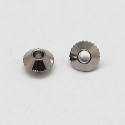 Messing-Abstandshalterkugeln, Doppelkegel, Metallgrau, ca. 4 mm Durchmesser, Bohrung: 1 mm