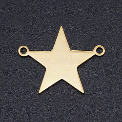 201 Stainless Steel Links connectors, Laser Cut, Blank Stamping Tag, Star, Golden, 14x18x1mm, Hole: 1.5mm