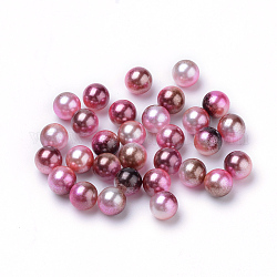 Cuentas de perlas de imitación acrílica arcoiris, gradiente de perlas de sirena, ningún agujero, redondo, saddle brown, 3mm, aproximamente 8353 unidades / 110 g