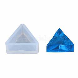 Moules en silicone triangulaires en forme de silicone, moules de résine, pour la résine UV, fabrication de bijoux en résine époxy, blanc, 35x39x16.5mm, Taille intérieure: 28 mm