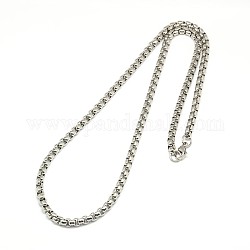 304 изготовление ожерелья из венецианской цепочки из нержавеющей стали, цвет нержавеющей стали, 24.02 дюйм (61 см), 3 мм