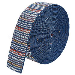 Rubans en polyester benecreat 5 yards, ruban jacquard, rayure, bleu marine, 1-1/2 pouce (38 mm)