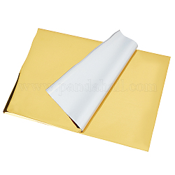 SUPERFINDINGS 50 Sheets Goldenrod A4 Hot Foil Stamping Paper 29x18.5cm Rectangle Metallic Transfer Foil Paper Hot Foil Sheets for Card Leather DIY Decoration Plastic