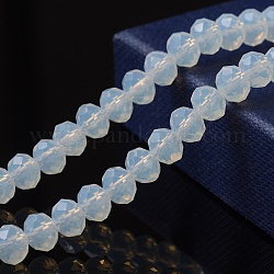 1 Strand Faceted Rondelle Opalite Beads Strands, 6x4mm, Hole: 1mm, about 95pcs/strand, 16.9 inch
