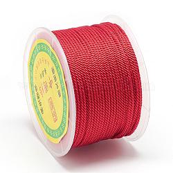 Fili di nylon, corde di milano / corde intrecciate, rosso, 1.5~2mm, circa 54.68 iarde (50 m)/rotolo
