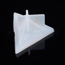 Silicone Dice Molds, Resin Casting Molds, For UV Resin, Epoxy Resin Jewelry Making, Triangle Dice, White, 34x38x29mm, Lid: 31x34x3.5mm, Base: 28x37x33mm