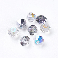 K9 perles de verre, facette, Toupie, couleur mixte, 5x5mm, Trou: 1mm