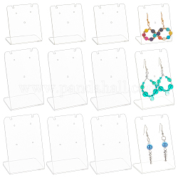 PandaHall Elite 12Pcs 3 Style Acrylic Earring Stands Displays, L-shaped, Clear, 3~3.65x4.95~5x5.5~7cm, 4pcs/style