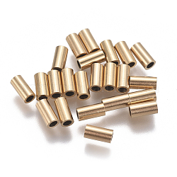 Revestimiento iónico (ip) 304 tubo de acero inoxidable perlas, dorado, 6x3mm, agujero: 2 mm