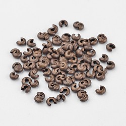 Couvre de perles à écraser en laiton , bronze antique, 3 mm de diamètre, Trou: 1mm